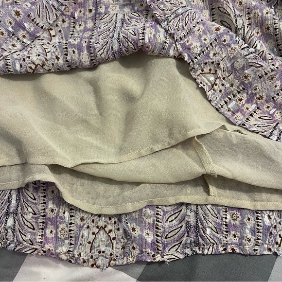 Zara Sequined Boho Dress Long Sleeve White Purple Festival Size Small - Picture 10 of 15